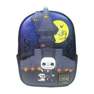 POP! by Loungefly Disney NBC Jack Skellington House Mini Backpack 4.5"x 9"x 12"